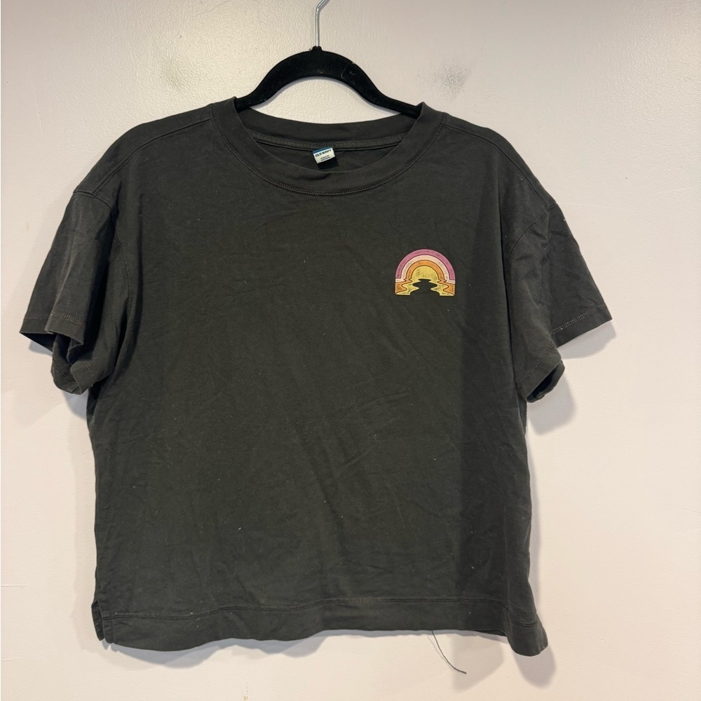 Grey rainbow old navy crop Tshirt